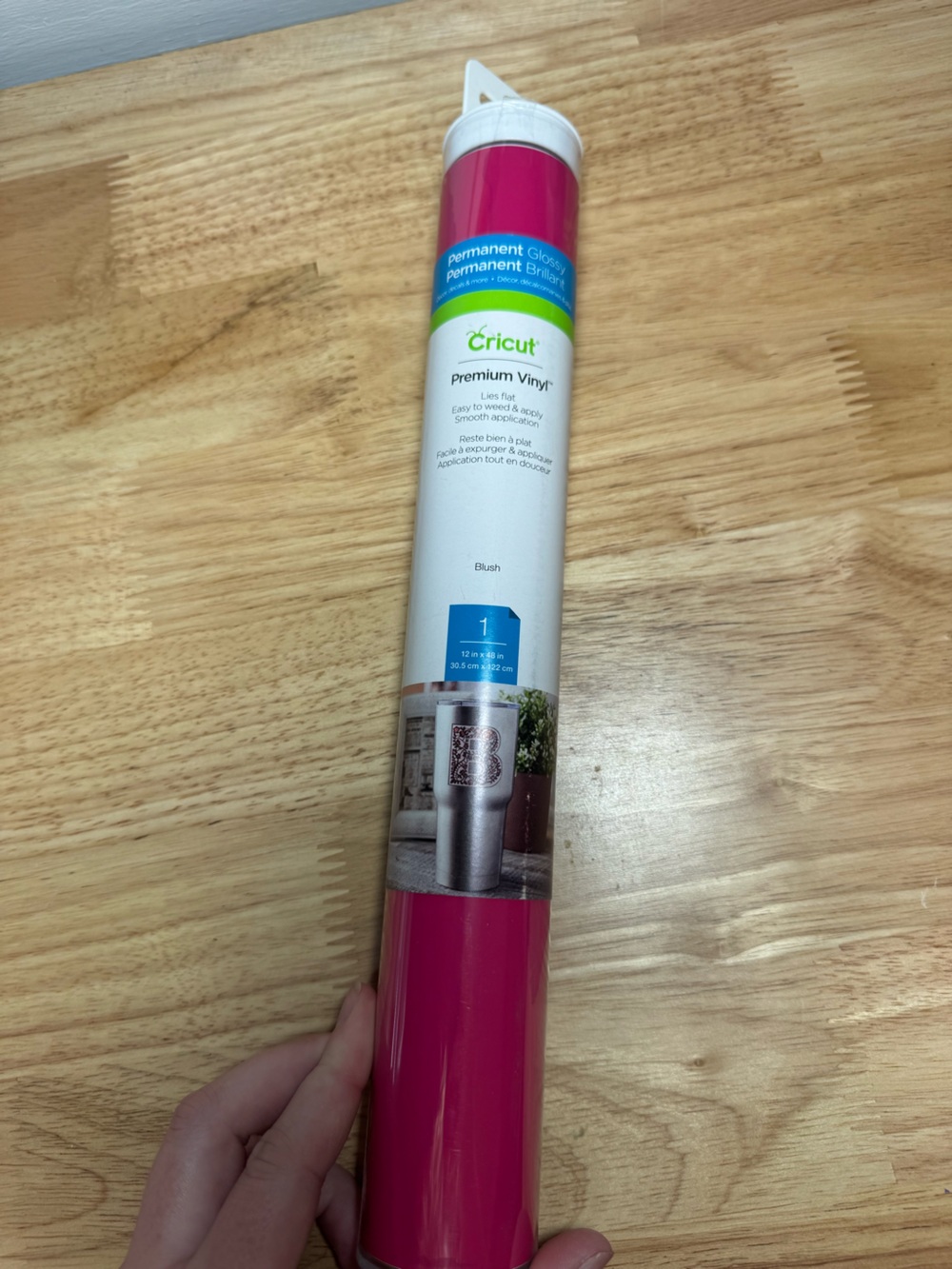 Cricut Premium Vinyl Permanent Glossy Roll - Blush Pink